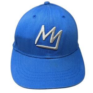 Mammoth Mountain Snapback Hat Blue One Size Ski Trail Map Crown Logo Graphic
